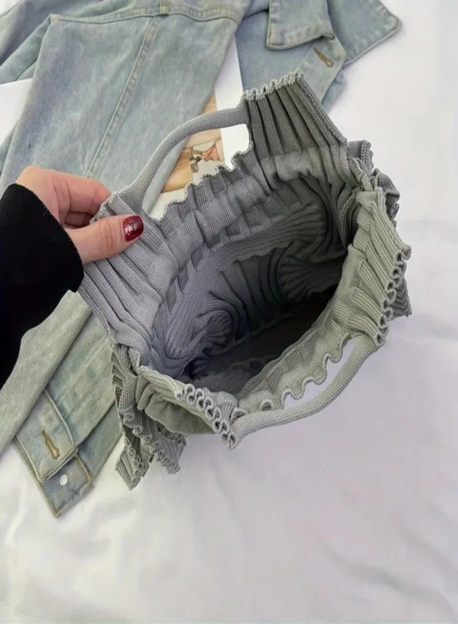 KIDWILL 1pc Trendy Knitted Tote Bag for Women - Stylish Handbag with Shoulder Strap, Casual Travel Purse, Daily Shopping & Office Bag, Hand-Crochet Spacious Bohemian Bags for Women (Brown) - Image 4